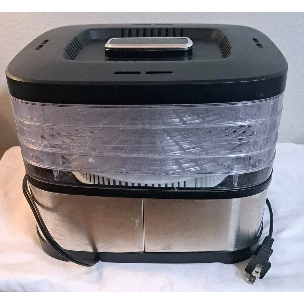 OSTBA 4 Tray Food Dehydrator Adjustable Temperature 95-158°F Fruit Jerky